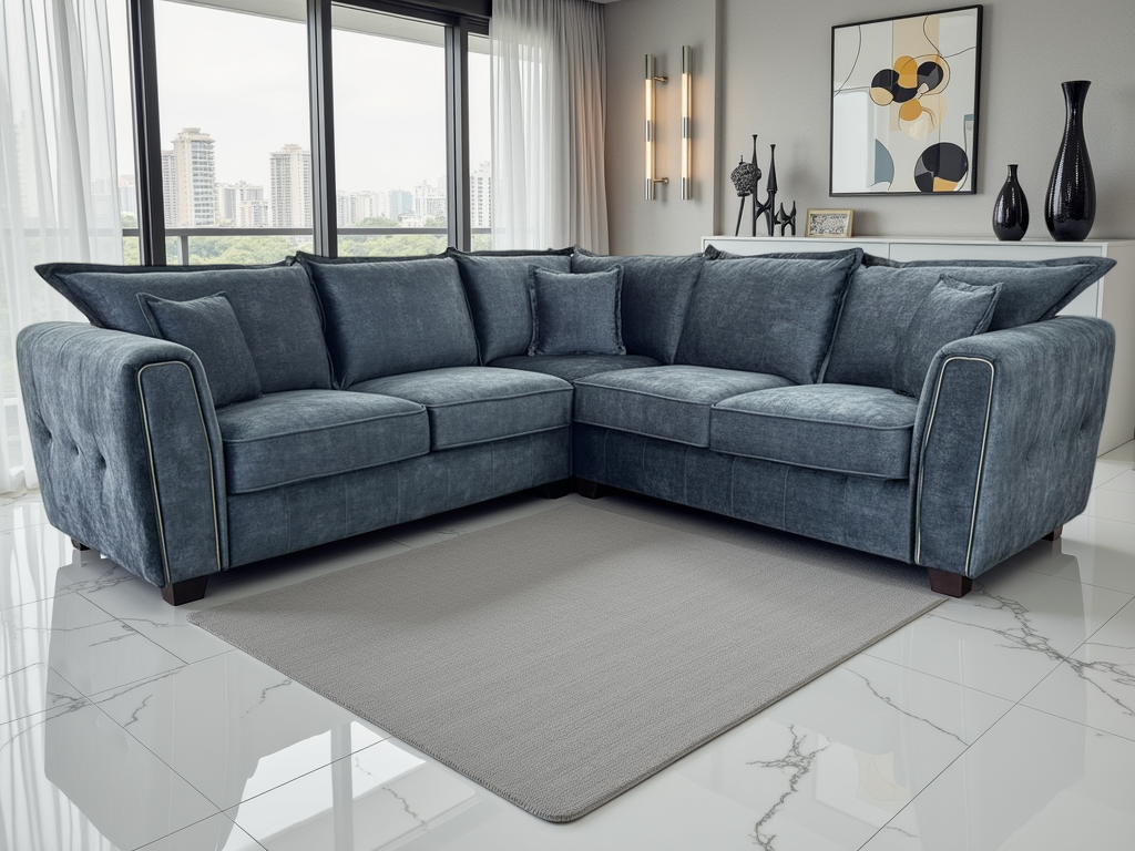 Serena Sofa Large Corner Black