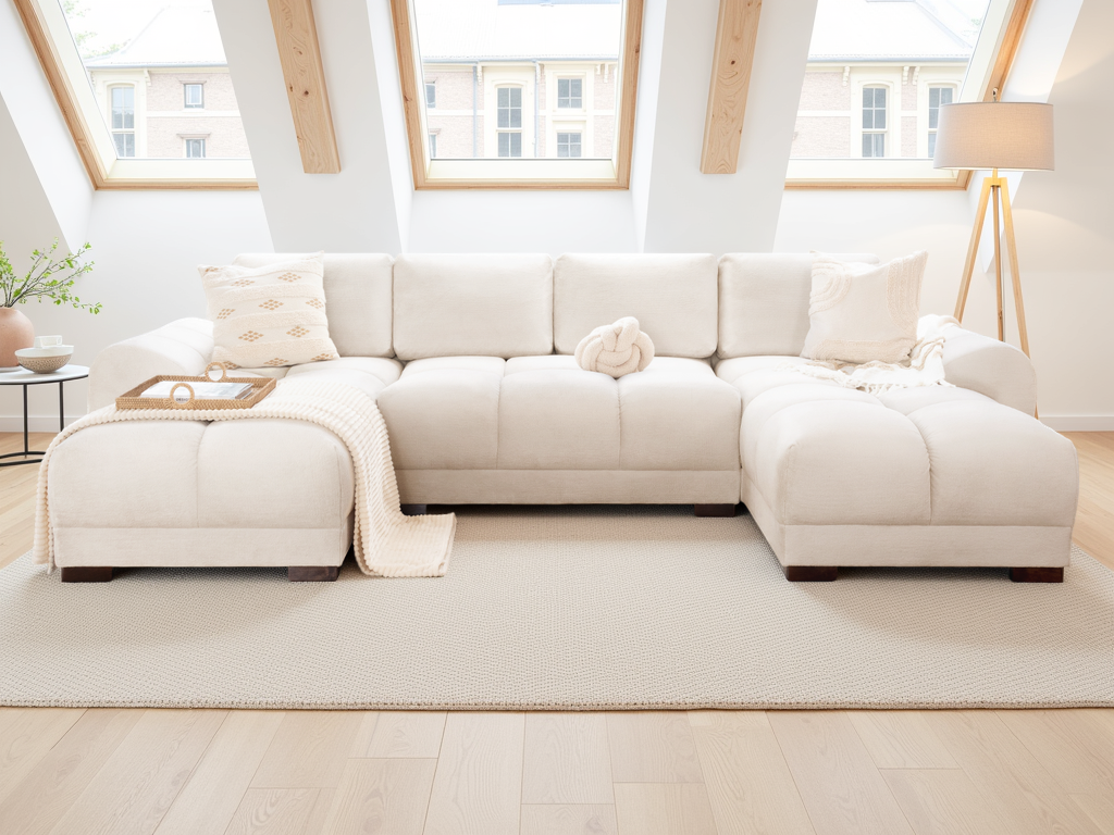 Azzuro Sofa U Shape Corner Cream