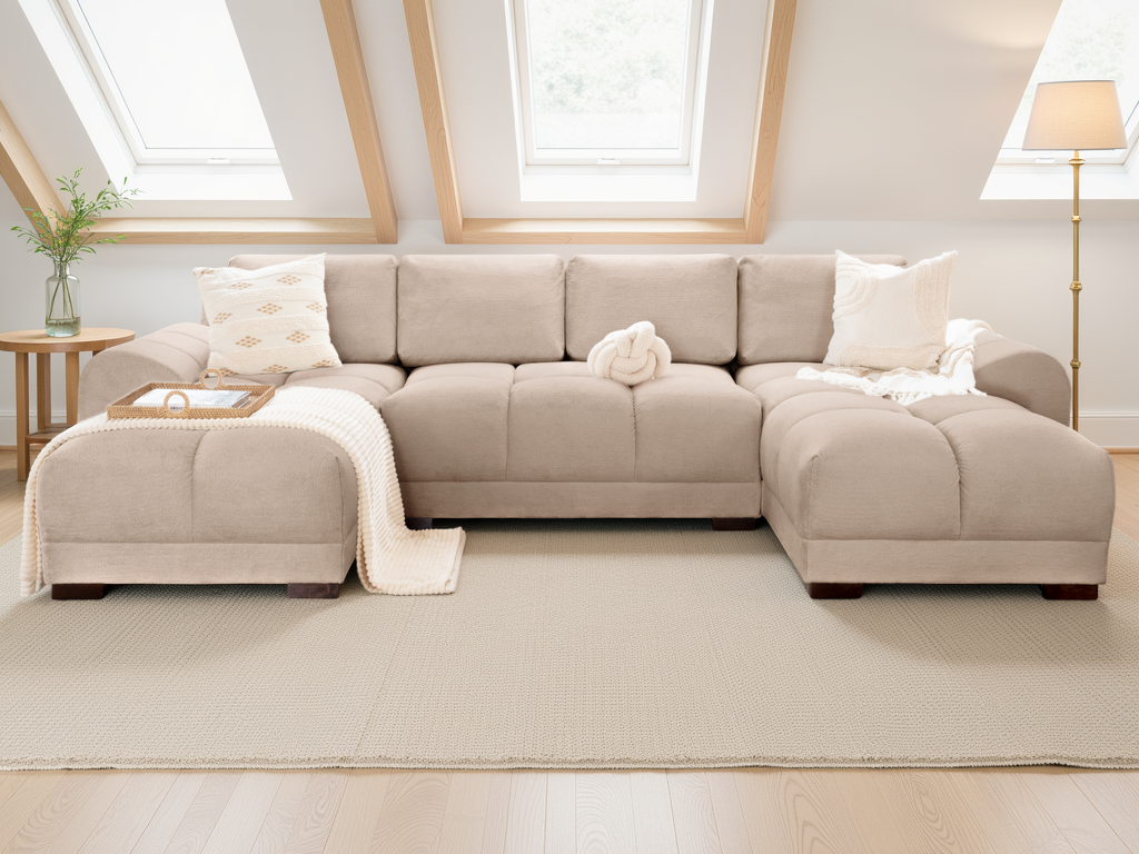 Azzuro Sofa U Shape Corner Mocha