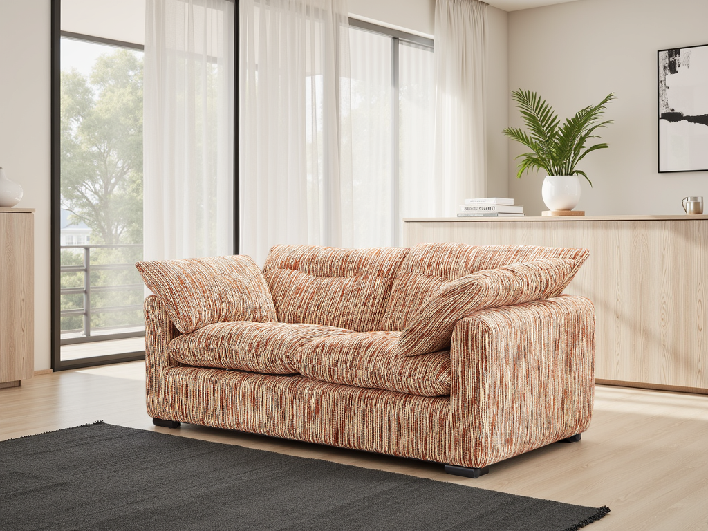 Quetta Sofa 2 Seater Rust/Beige
