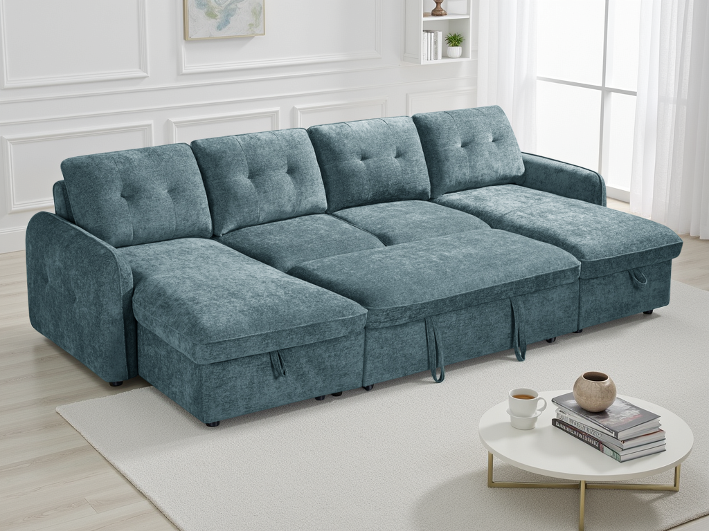 Moscow Sofabed U Shape Corner Blue