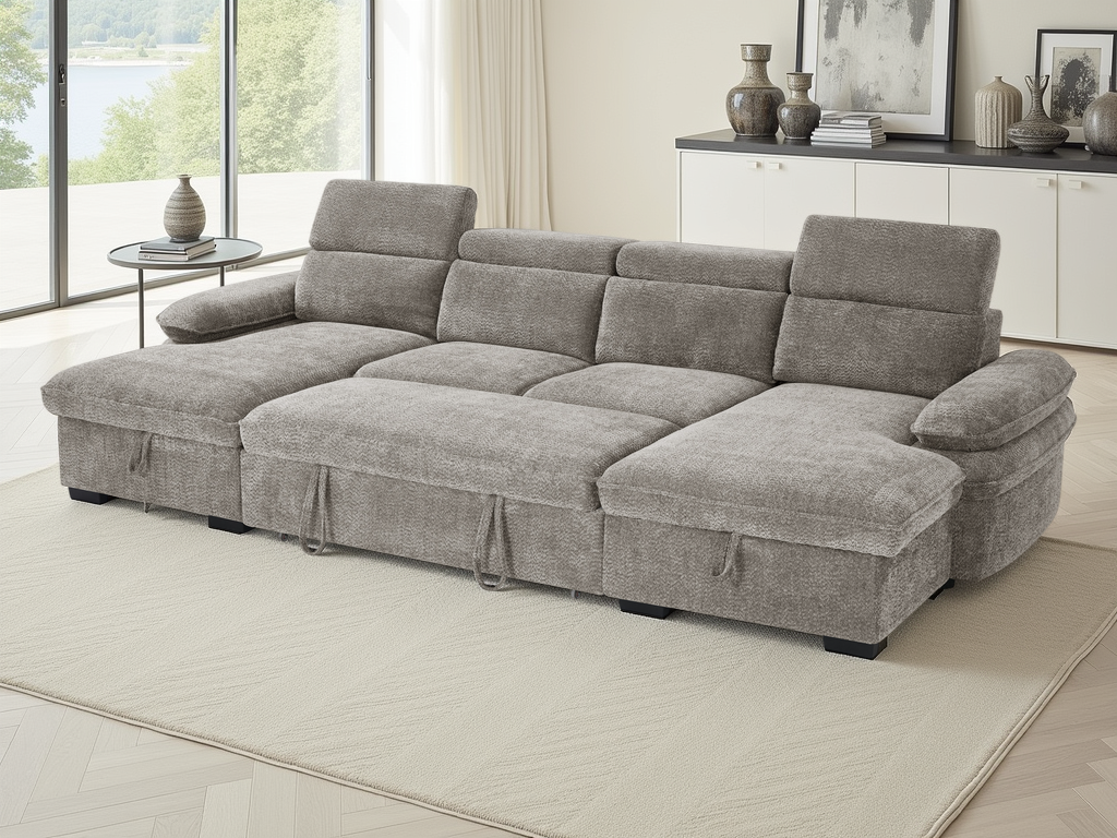Hudson Sofabed U Shape Corner Grey