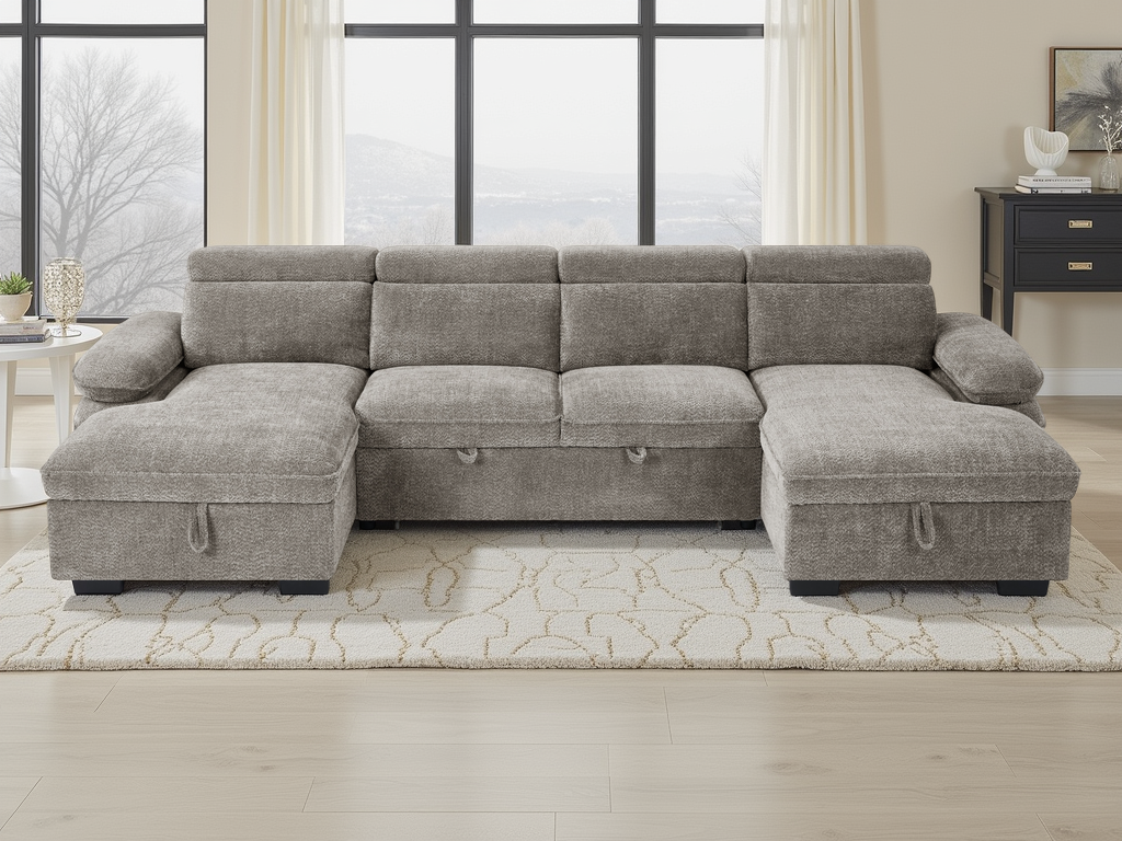 Hudson Sofabed U Shape Corner Grey
