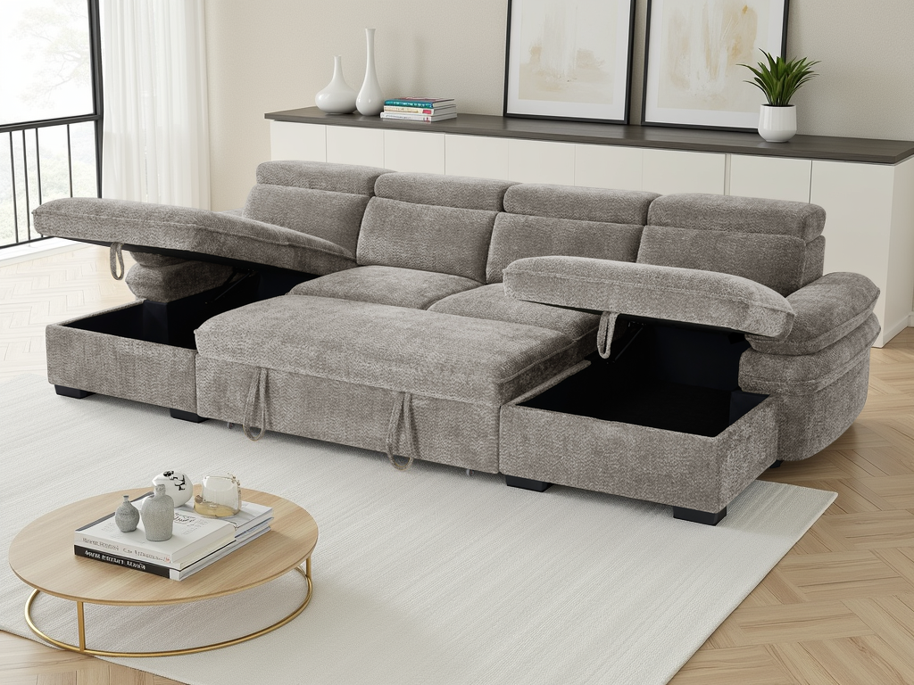 Hudson Sofabed U Shape Corner Grey