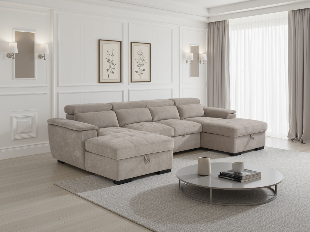 Alaya Sofabed U Shape Corner Beige