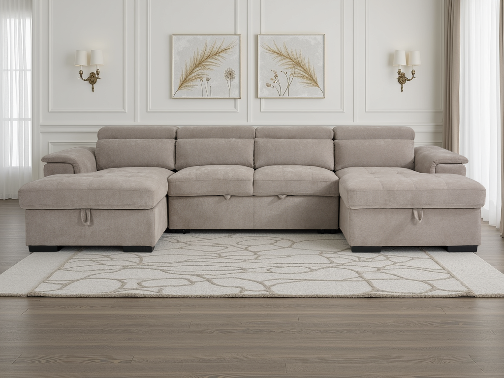 Alaya Sofabed U Shape Corner Beige