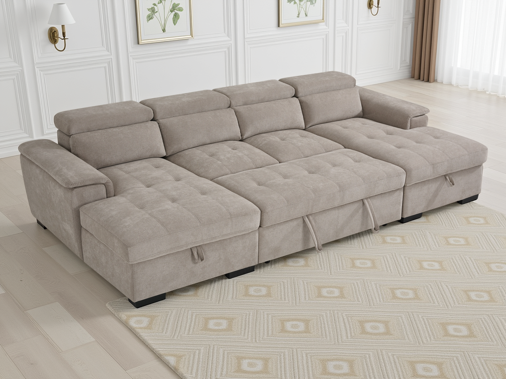 Alaya Sofabed U Shape Corner Beige