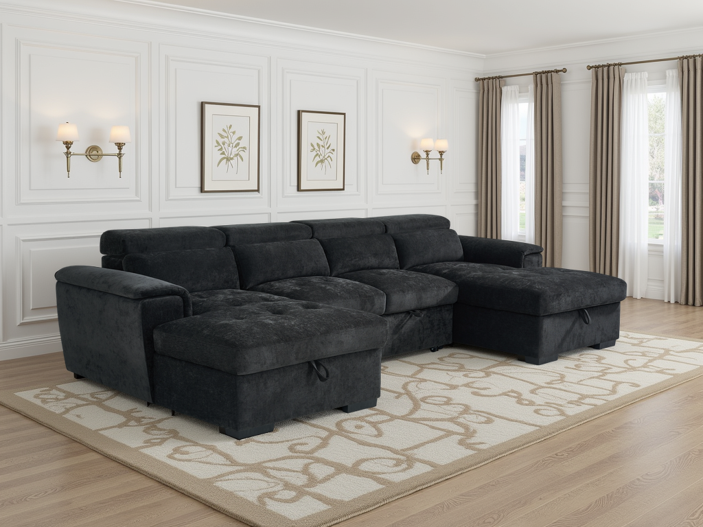 Alaya Sofabed U Shape Corner Black