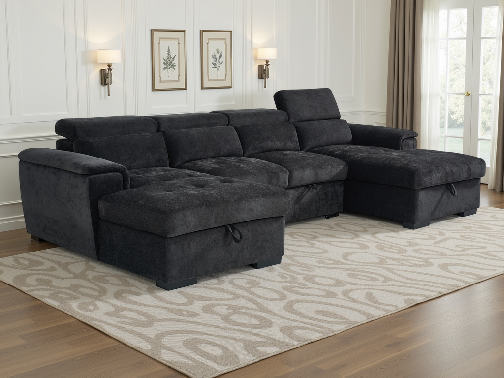 Alaya Sofabed U Shape Corner Black
