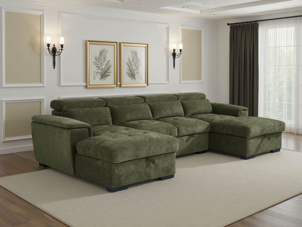 Alaya Sofabed U Shape Corner Green