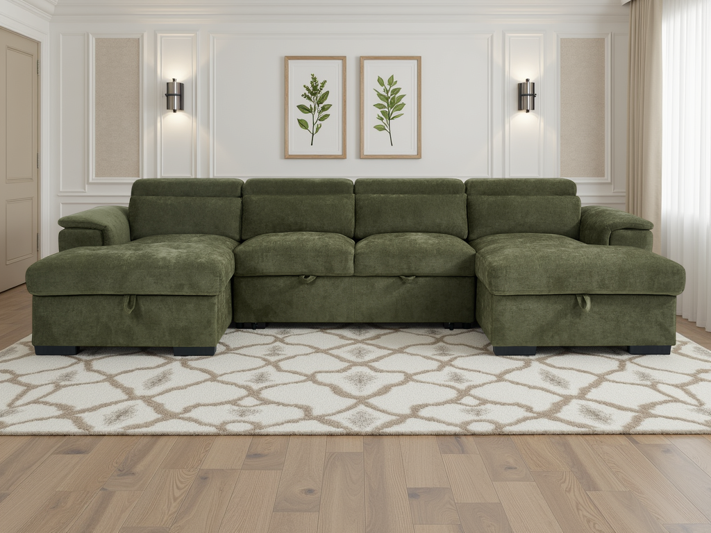 Alaya Sofabed U Shape Corner Green