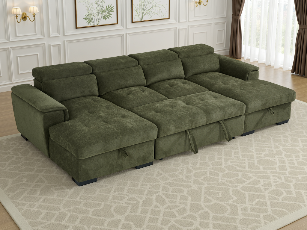 Alaya Sofabed U Shape Corner Green