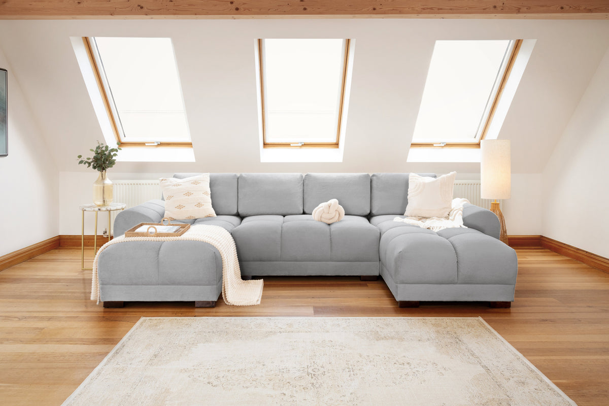 Azzuro Sofa U Shape Corner Grey