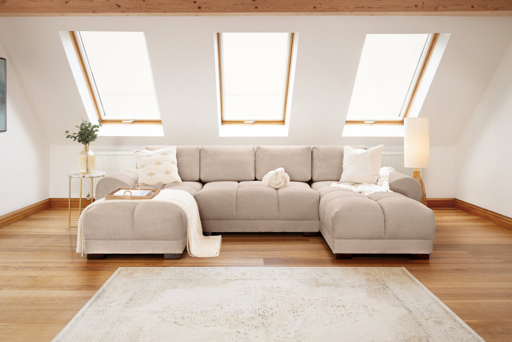 Azzuro Sofa U Shape Corner Mocha