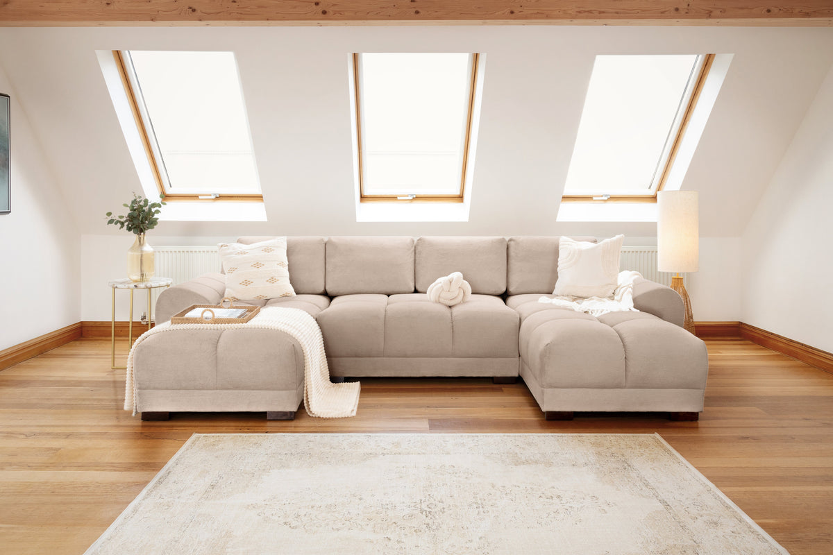 Azzuro Sofa U Shape Corner Mocha