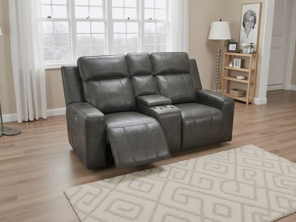 Barcelona Electric Recliner Sofa 2 Seater Grey