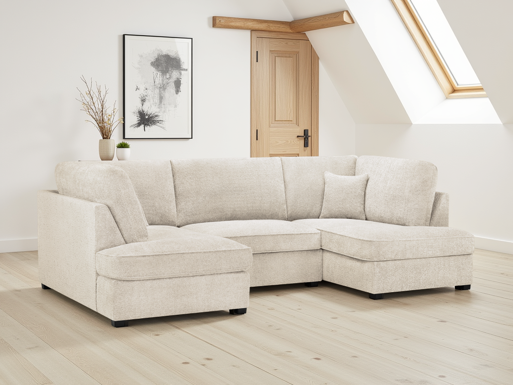 Carnaby Sofa Boucle U Shape Corner Beige