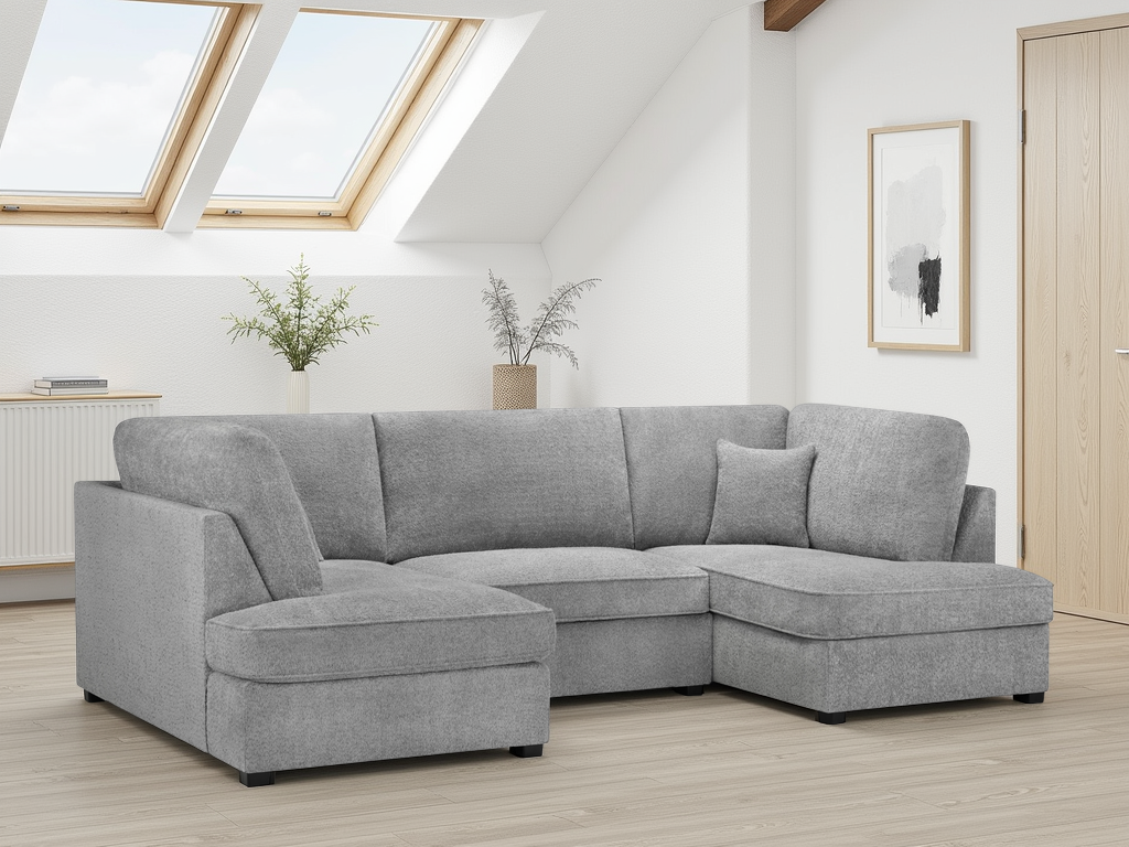 Carnaby Sofa Boucle U Shape Corner Grey