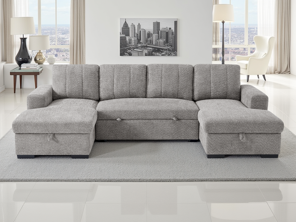 Como Sofabed U Shape Corner Grey