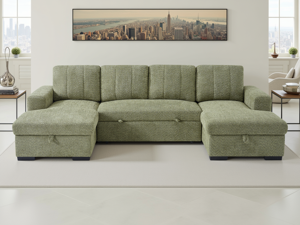 Como Sofabed U Shape Corner Green