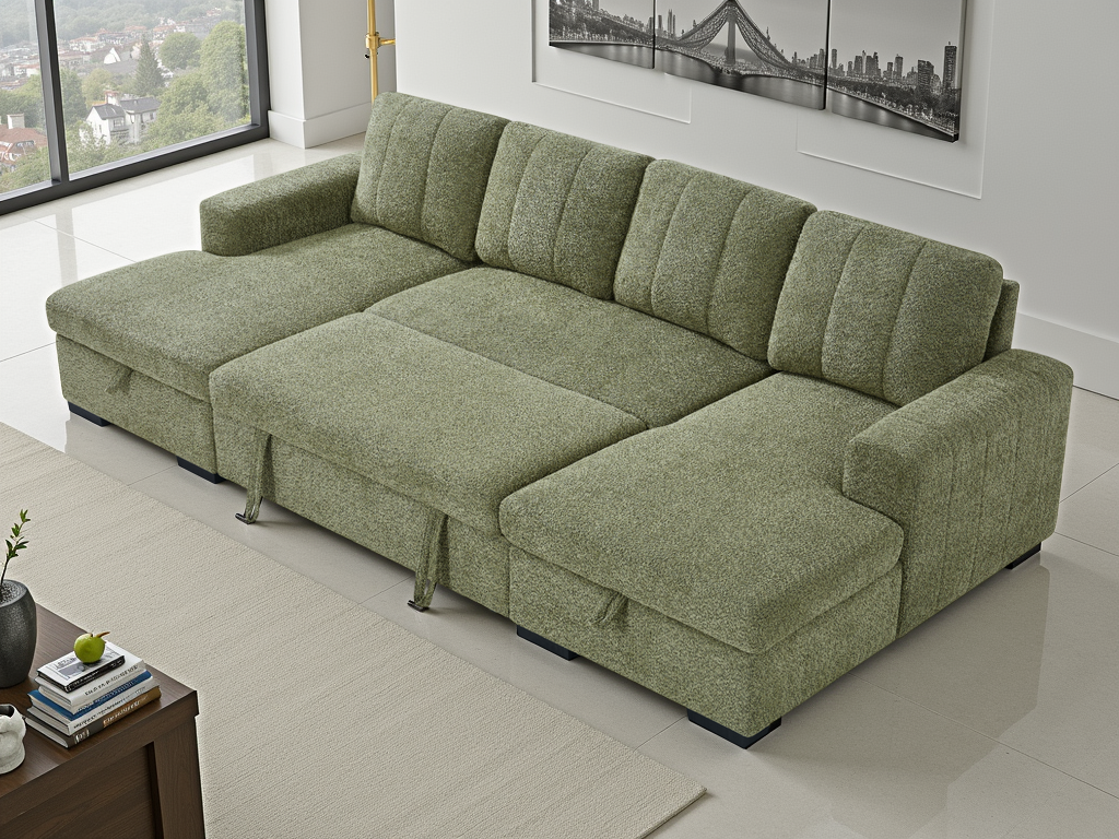 Como Sofabed U Shape Corner Green