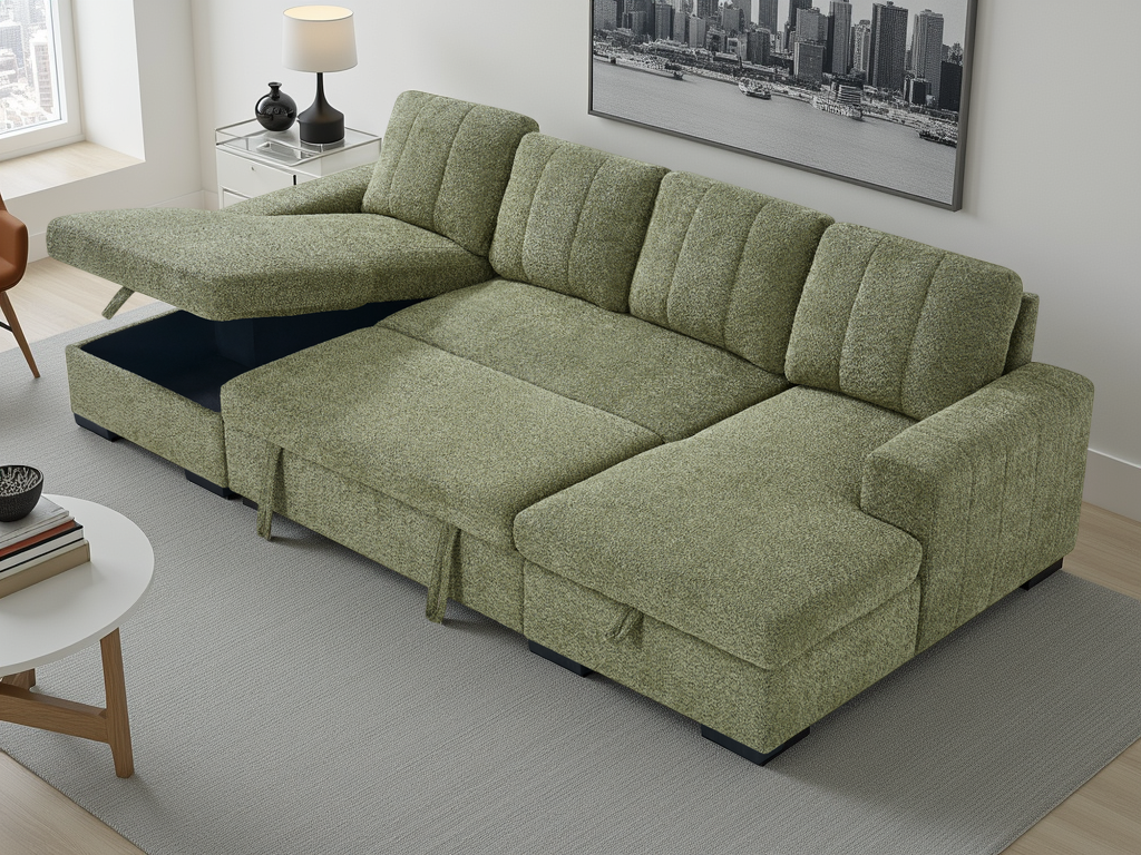 Como Sofabed U Shape Corner Green