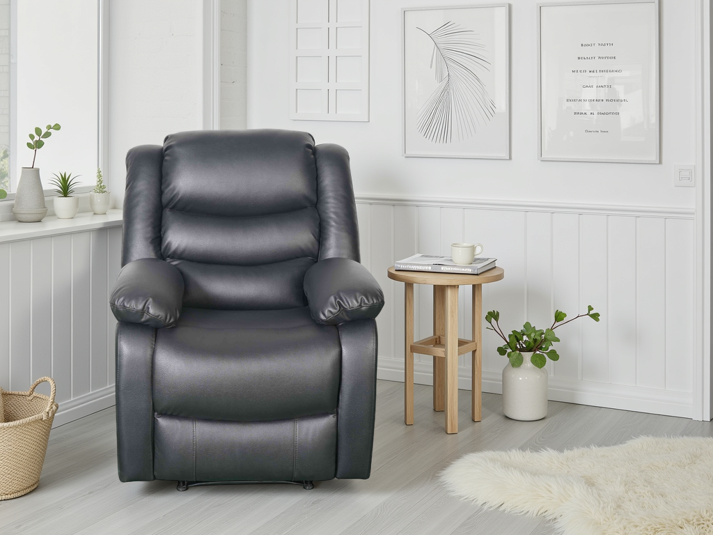 Conrad Manual Recliner Sofa Armchair Black