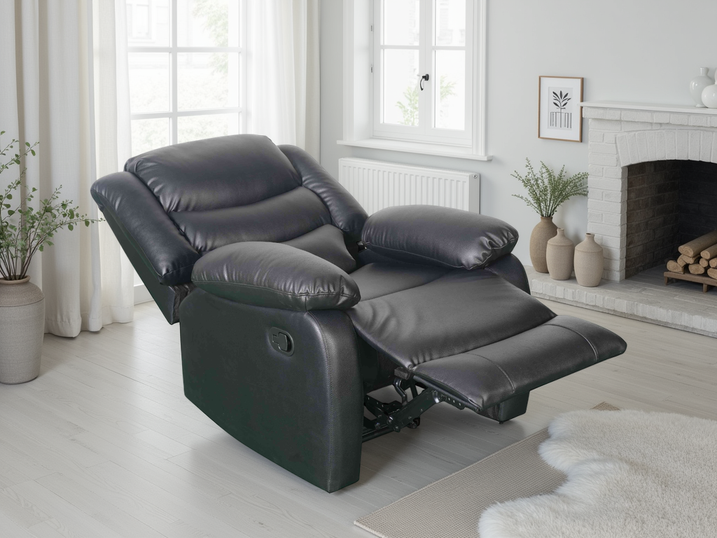 Conrad Manual Recliner Sofa Armchair Black