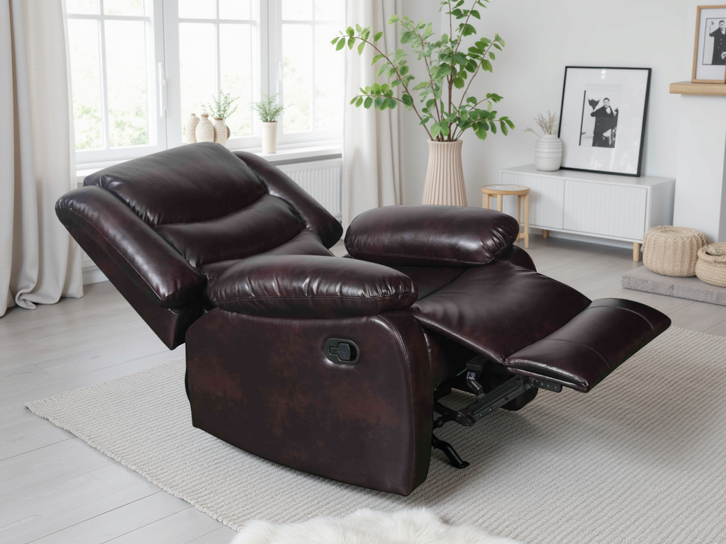 Conrad Manual Recliner Sofa Armchair Brown