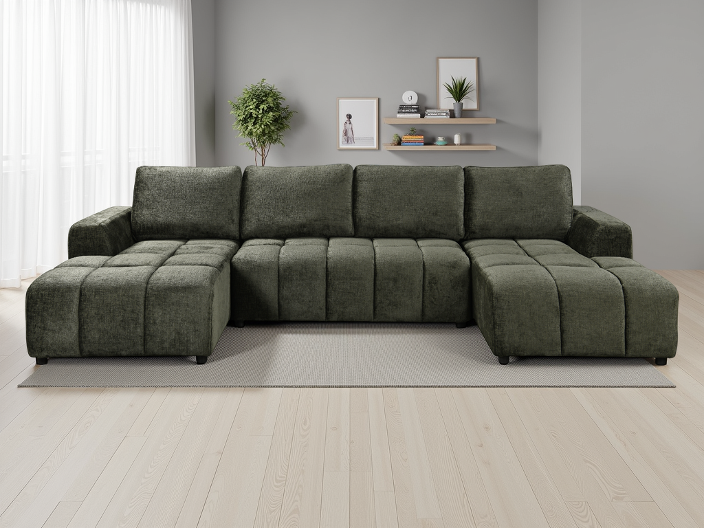 Shanghai Luxury U Shape Corner Sofabed Green