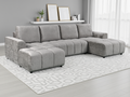 Shanghai Luxury U Shape Corner Sofabed Grey