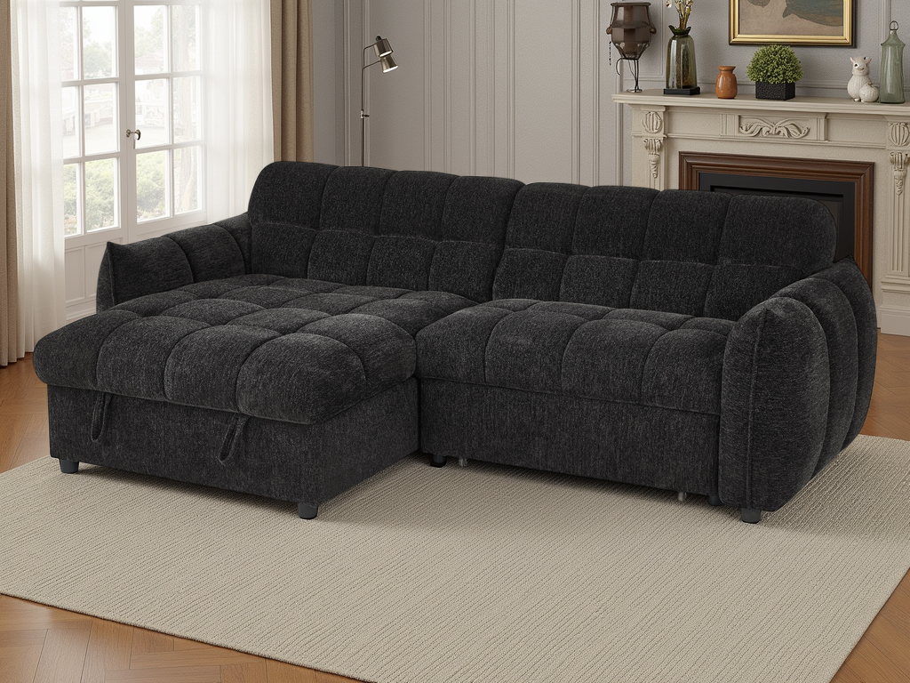 Florida Sofabed Universal Corner Black
