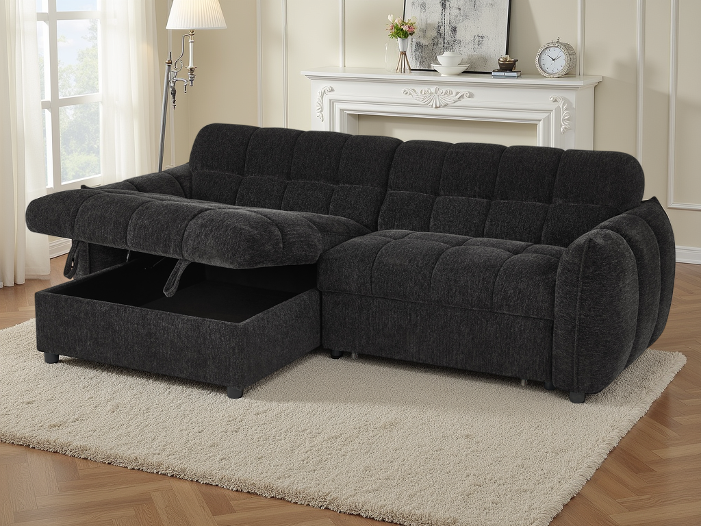 Florida Sofabed Universal Corner Black