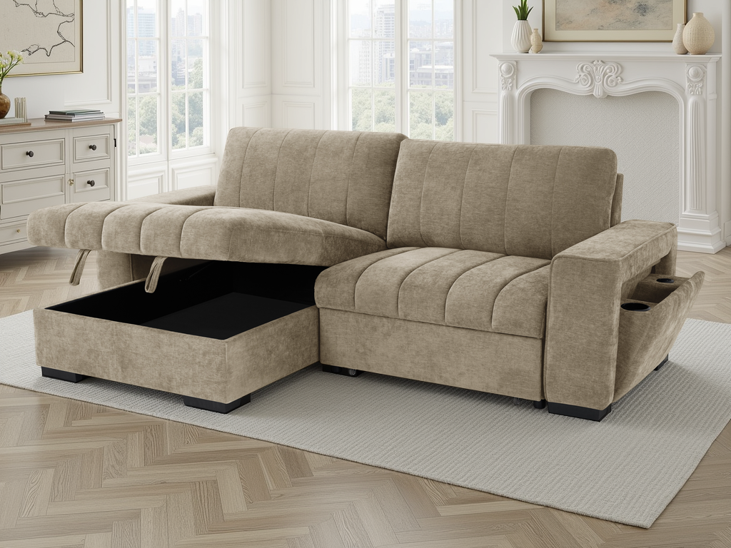 Franklin Sofabed Universal Corner Beige