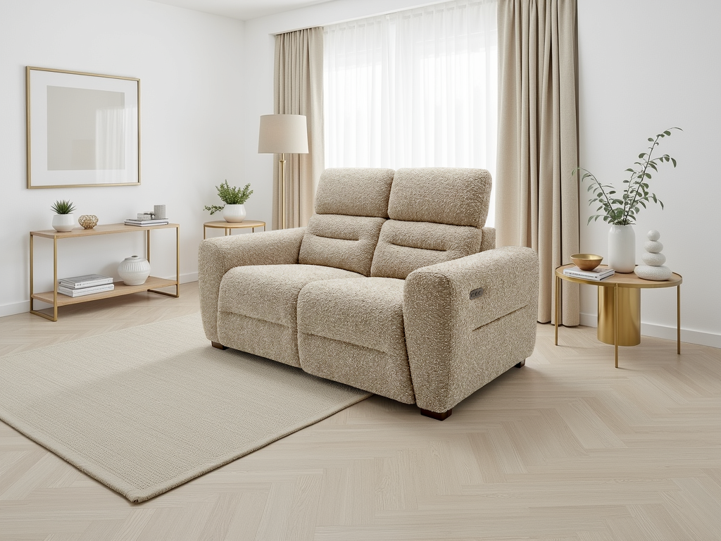 Tokyo Electric Recliner 2 Seater Beige