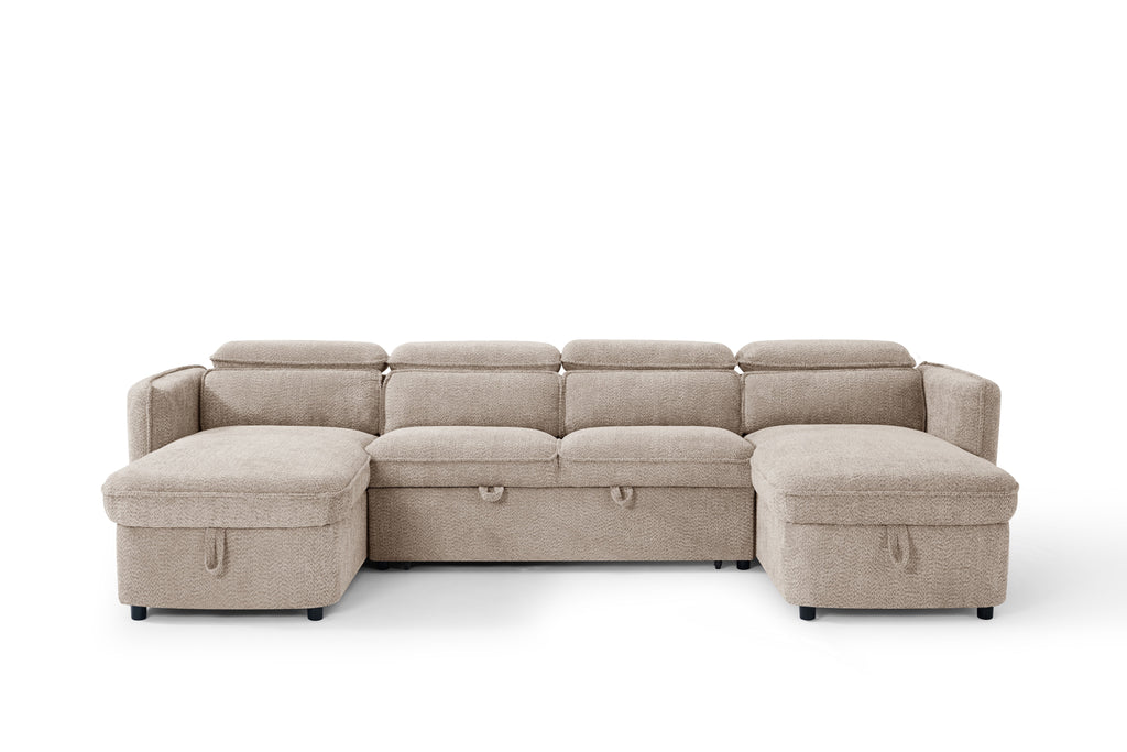 Capri Sofabed U Shape Corner Beige