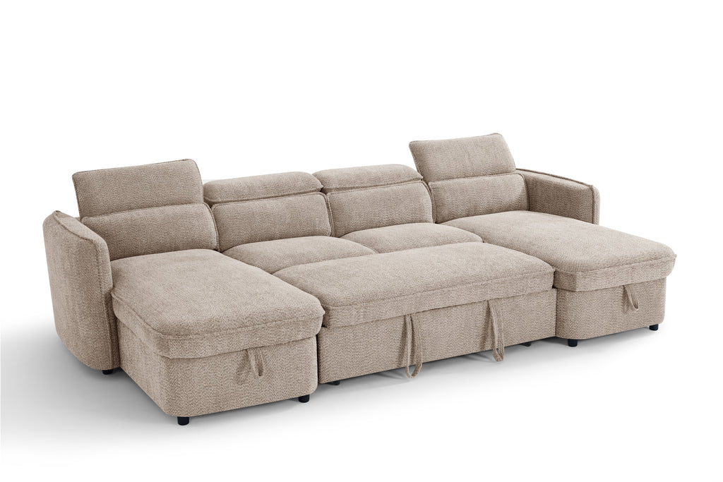Capri Sofabed U Shape Corner Beige