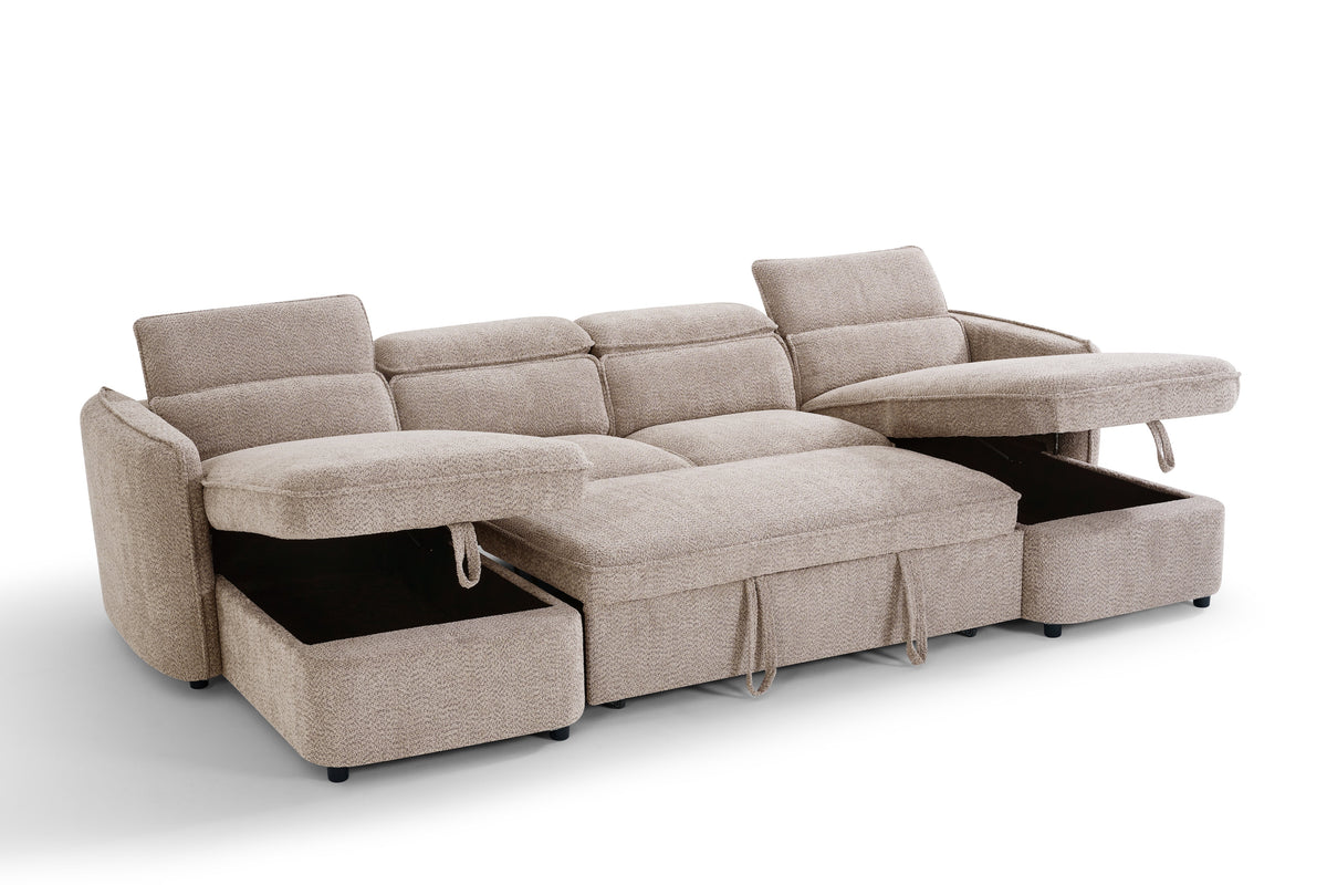 Capri Sofabed U Shape Corner Beige