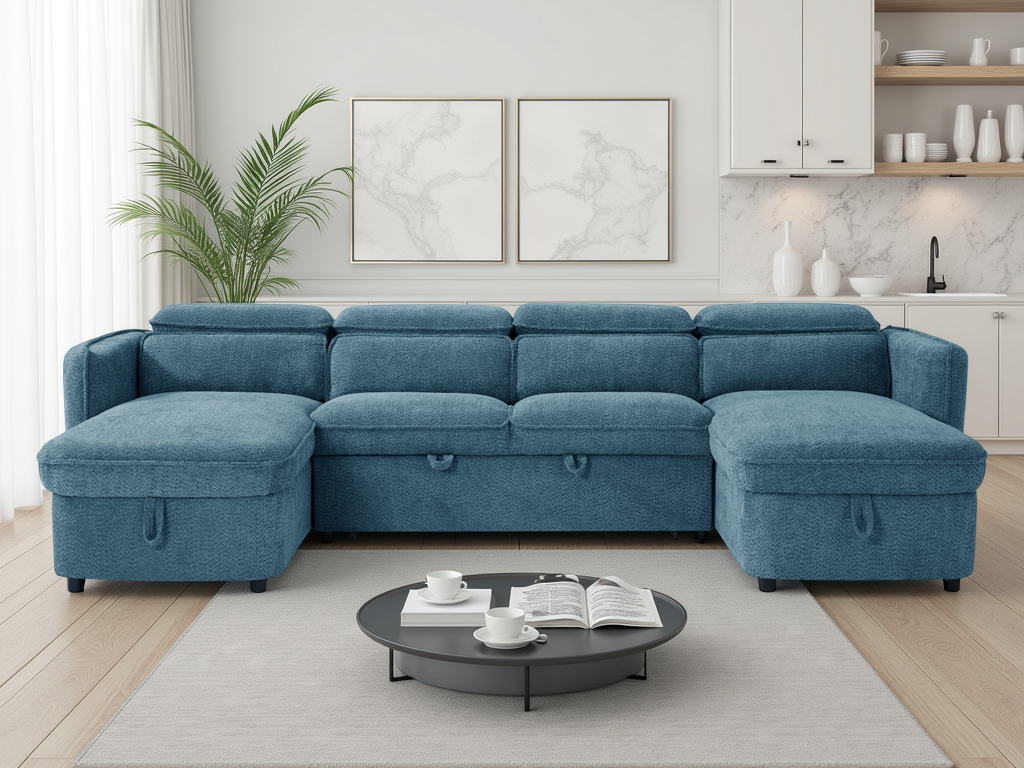 Capri Sofabed U Shape Corner Blue
