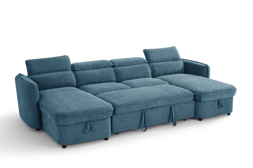 Capri Sofabed U Shape Corner Blue