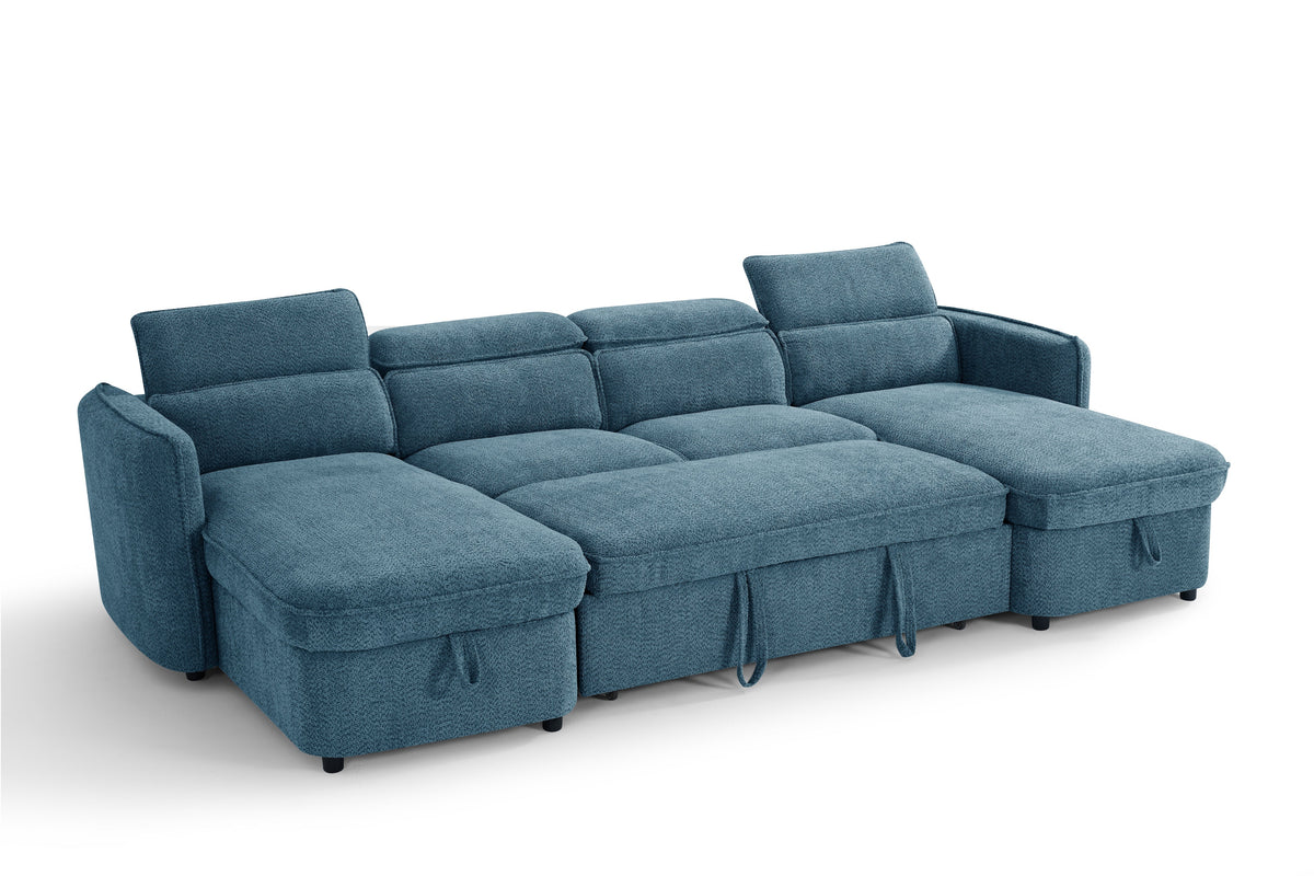 Capri Sofabed U Shape Corner Blue