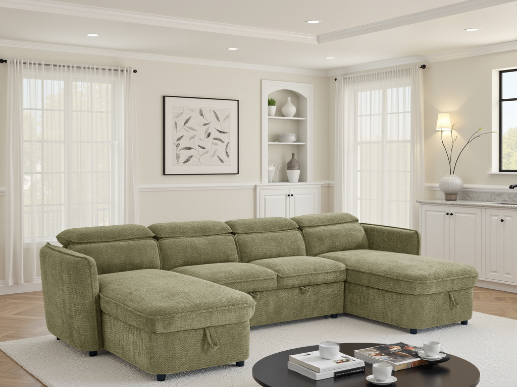Capri Sofabed U Shape Corner Green