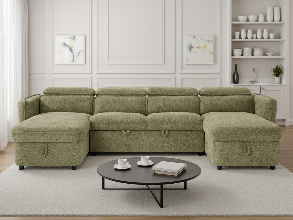 Capri Sofabed U Shape Corner Green