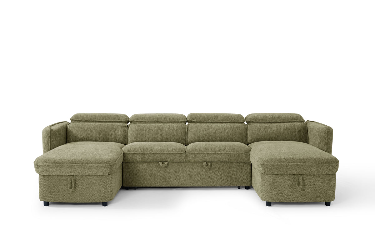 Capri Sofabed U Shape Corner Green