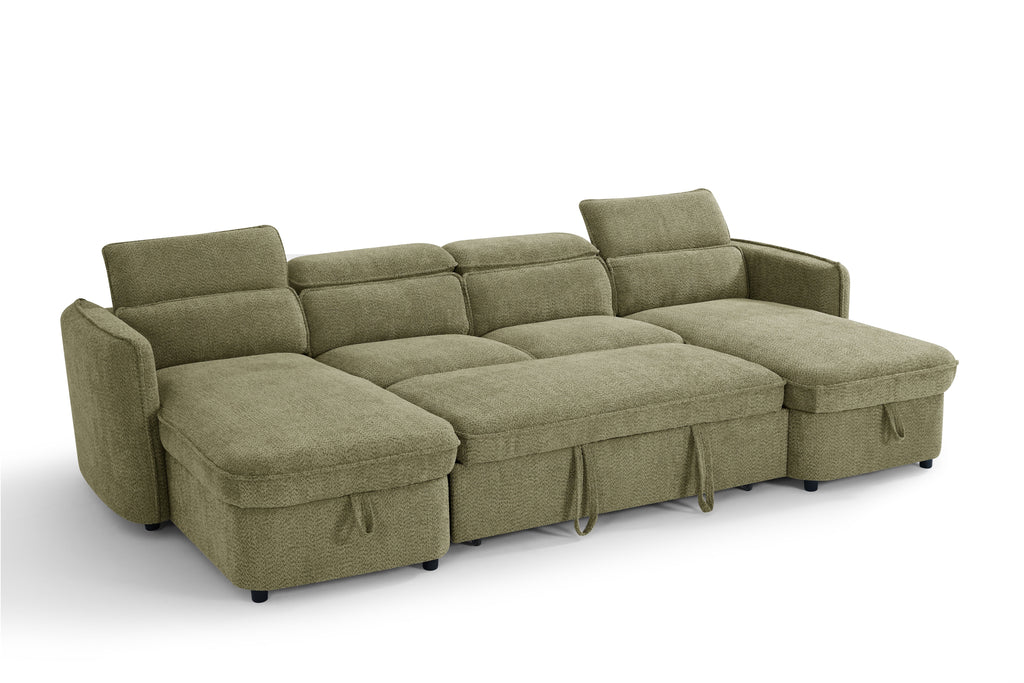 Capri Sofabed U Shape Corner Green