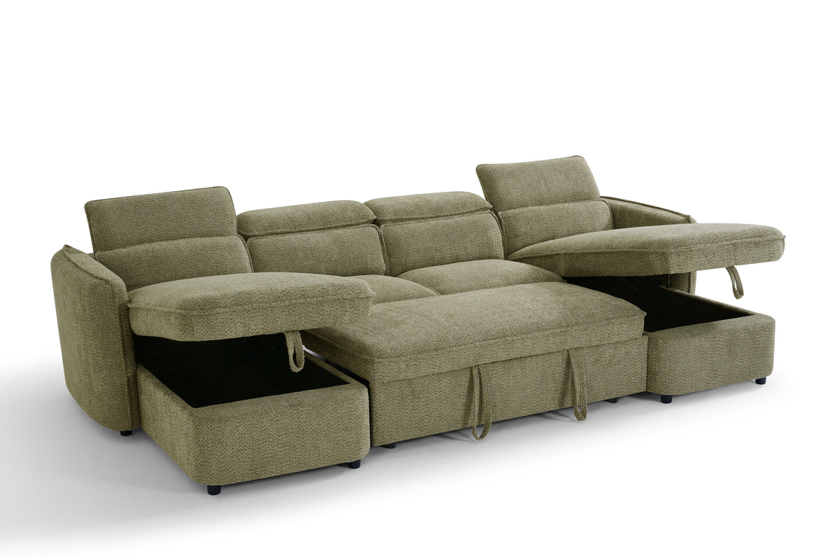 Capri Sofabed U Shape Corner Green