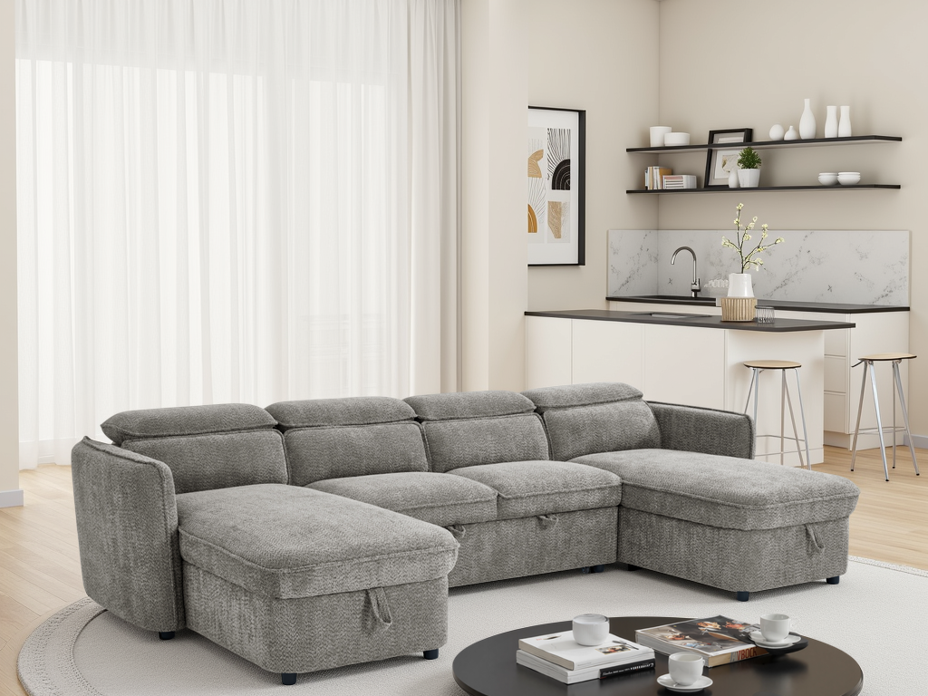 Capri Sofabed U Shape Corner Grey