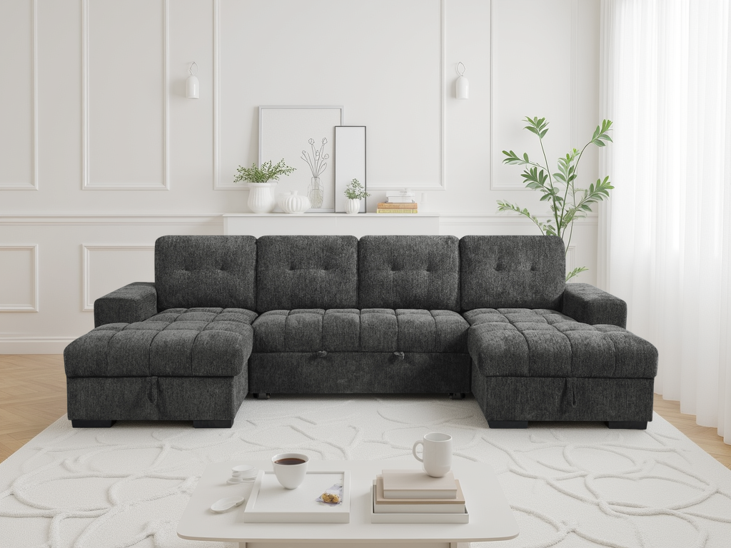 Palermo Sofabed U Shape Corner Grey