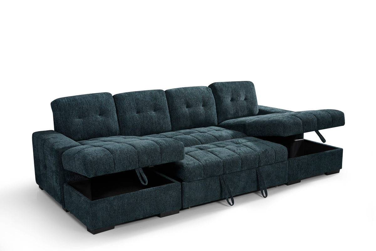 Palermo Sofabed U Shape Corner Teal