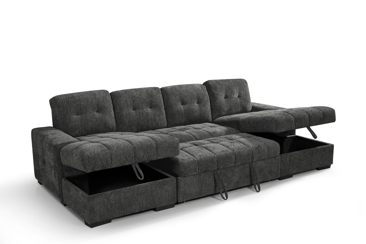 Palermo Sofabed U Shape Corner Grey